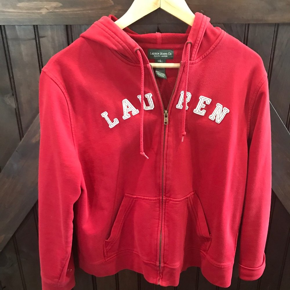 Red Ralph Lauren Jacket with Hood